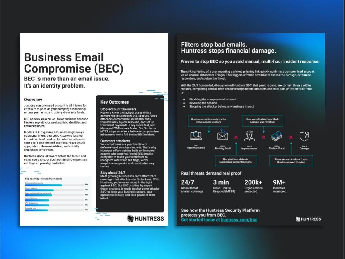 Huntress BEC Protection